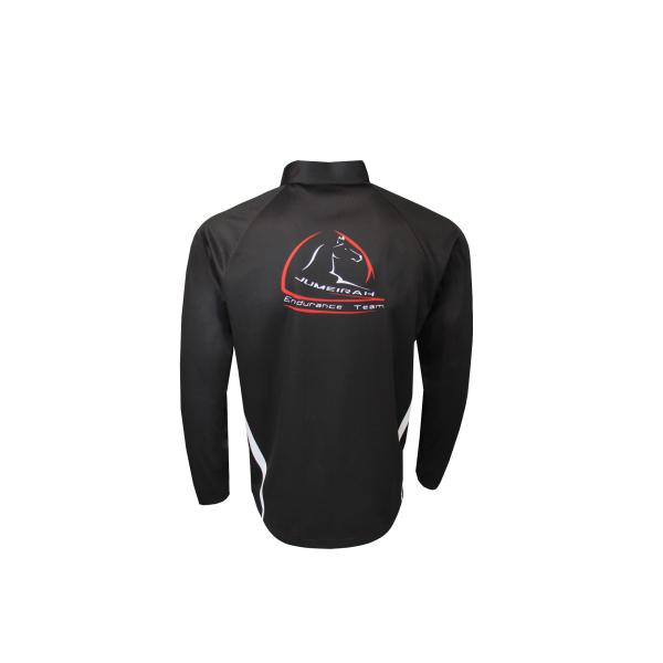 180G Stand Collar Black T Shirt Mens Long Sleeve With Zipper Sublimation Printing