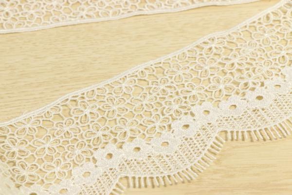 3 Inch Guipure Lace Trimming Chantilly White Color 100% Shiny Polyester