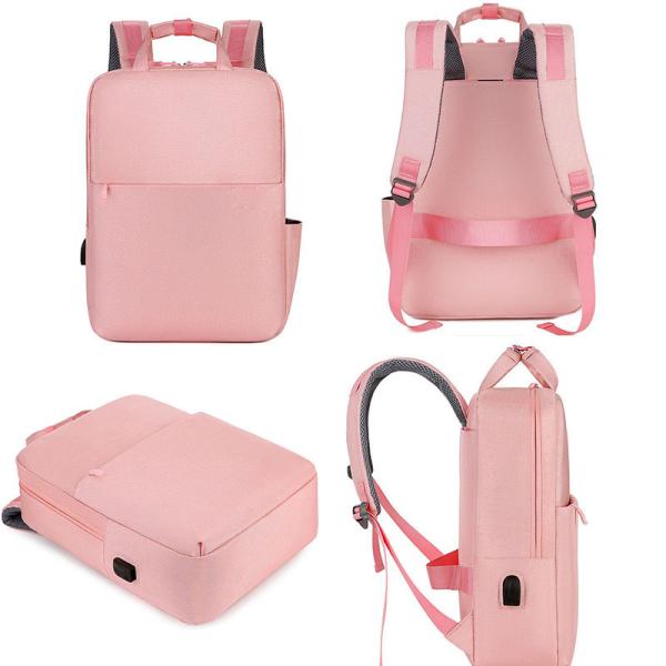 41cm Student Lap Top Ruck Sack Black Travel Backpack Rucksacks With USB Outdoor