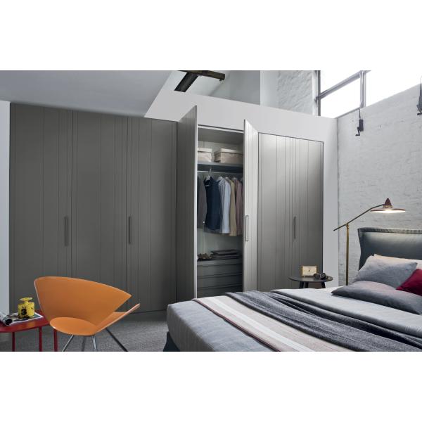 OEM ODM края серого шкафа спальни PVC дизайна плоский облегченный