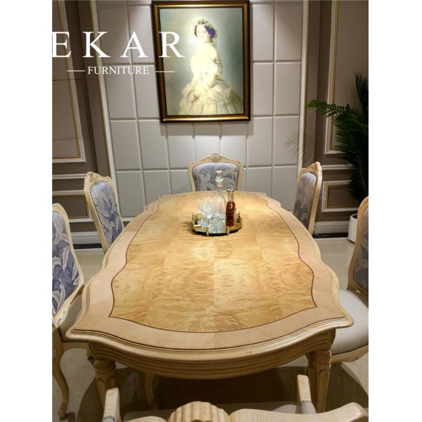 Europen antique style big rectange baroque wood dining table set FT-129