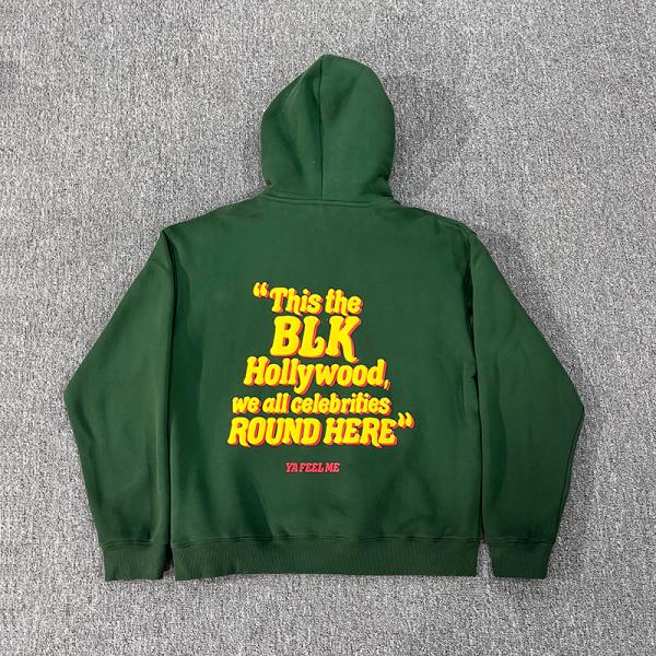 Sudadera con capucha personalizada OEM para hombre con logotipo serigrafiado 100% algodón, estilo urbano, estampado en relieve