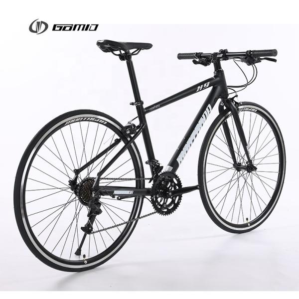 GOMID Alloy Road Custom Bicycle 700c Hybrid Road Bike With Simulated Carbon Fiber Frame