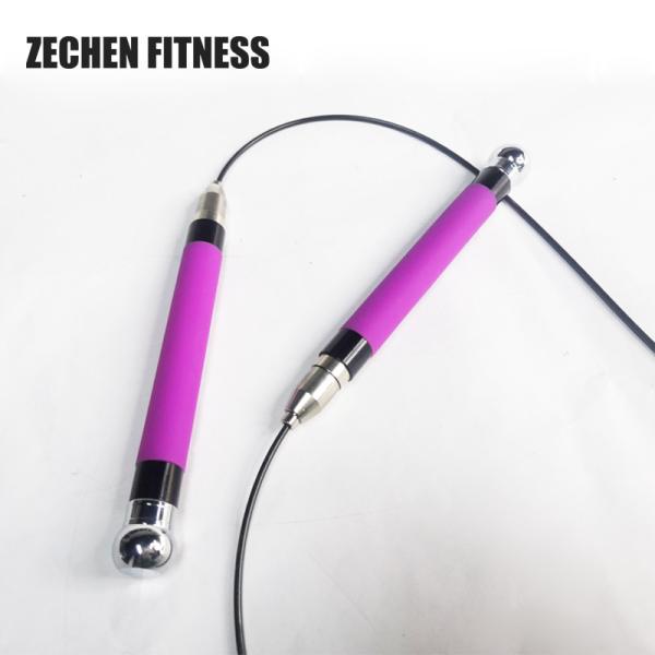 Pink Crossfit Speed Jump Rope Bodybuilding PVC Cover With Self Locking System