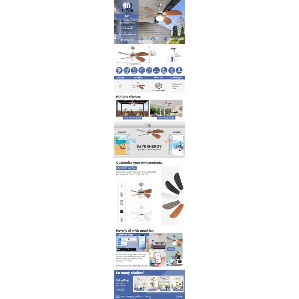 IP42 наружный потолочный вентилятор для водонепроницаемого фанера лопатки дистанционного управления