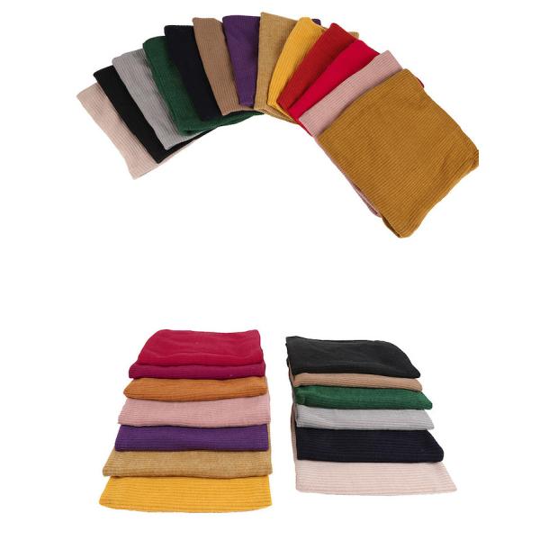 Double Layer Eco Friendly Yellow RPET Knitted Collar Warmer Lining With Velvet