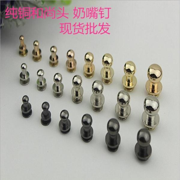Bag metal hardware accessories nickel color 4 mm -12 mm high quality monk head nipple nail wholesale