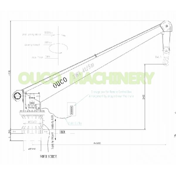 High Safety Electric Jib Crane 4T 5M Boat Lifting Excellent Positioning Performance