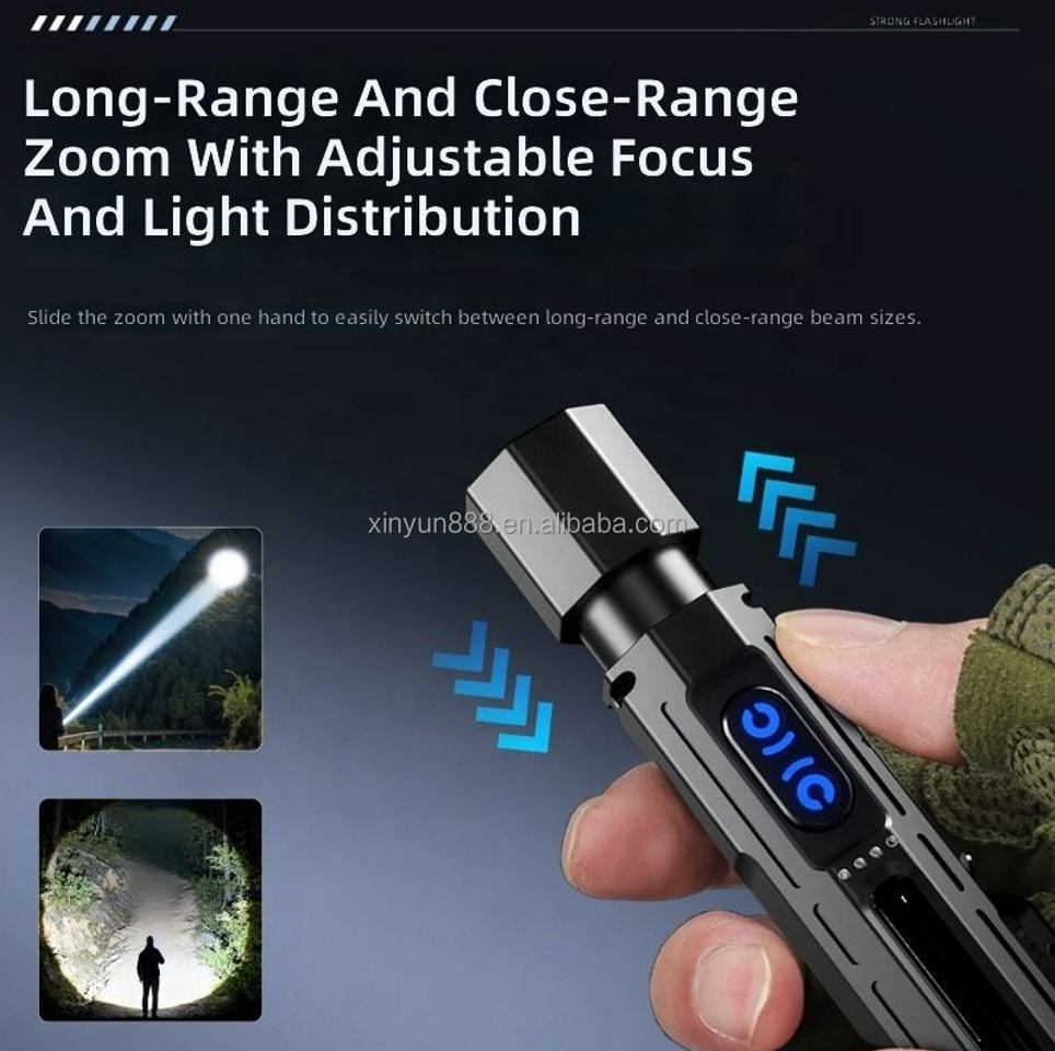 New Product: Buzzer Bright Light Flashlight, Multi-Functional RGB Fluid Light Outdoor Retractable Zoom Magnetic LED Torch