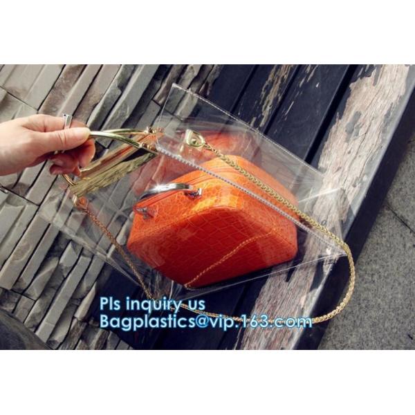 customized clear pvc tote bag handbag, Trendy Lady Handbags with Zipper Handle Shoulder Tote Bag, Envelope Clutch Bag Ha