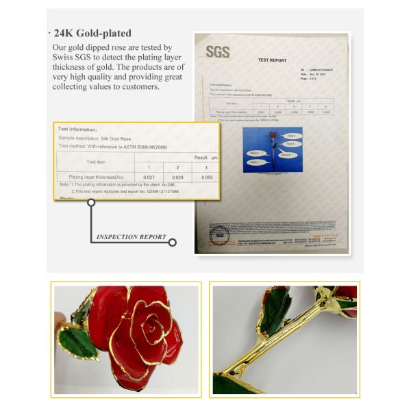 Anniversary Gifts 24k Gold Plated Rose With Gift Box Forever Gold Rose for Christmas ,valentine' s Day Gifts