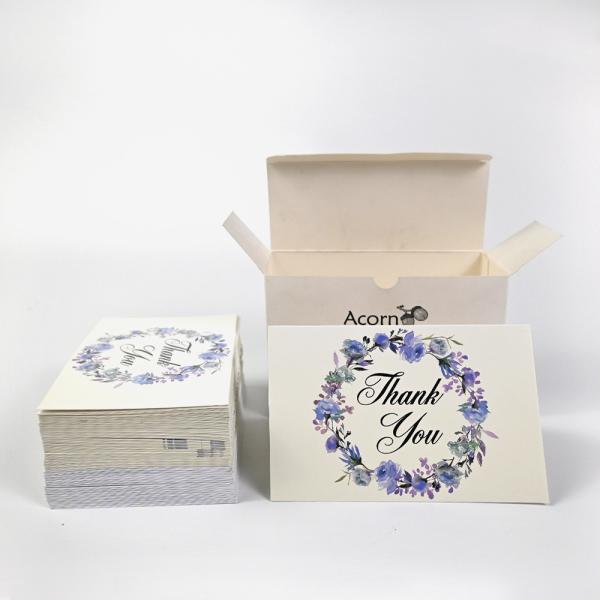 Custom 6 Design of Assorted Flower Printed Paper Greeting Card with Envelopes and Box