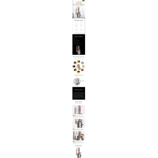 Stainless Steel / Copper Column Alcohol Distiller with 3mm Inner and 2mm Outershell