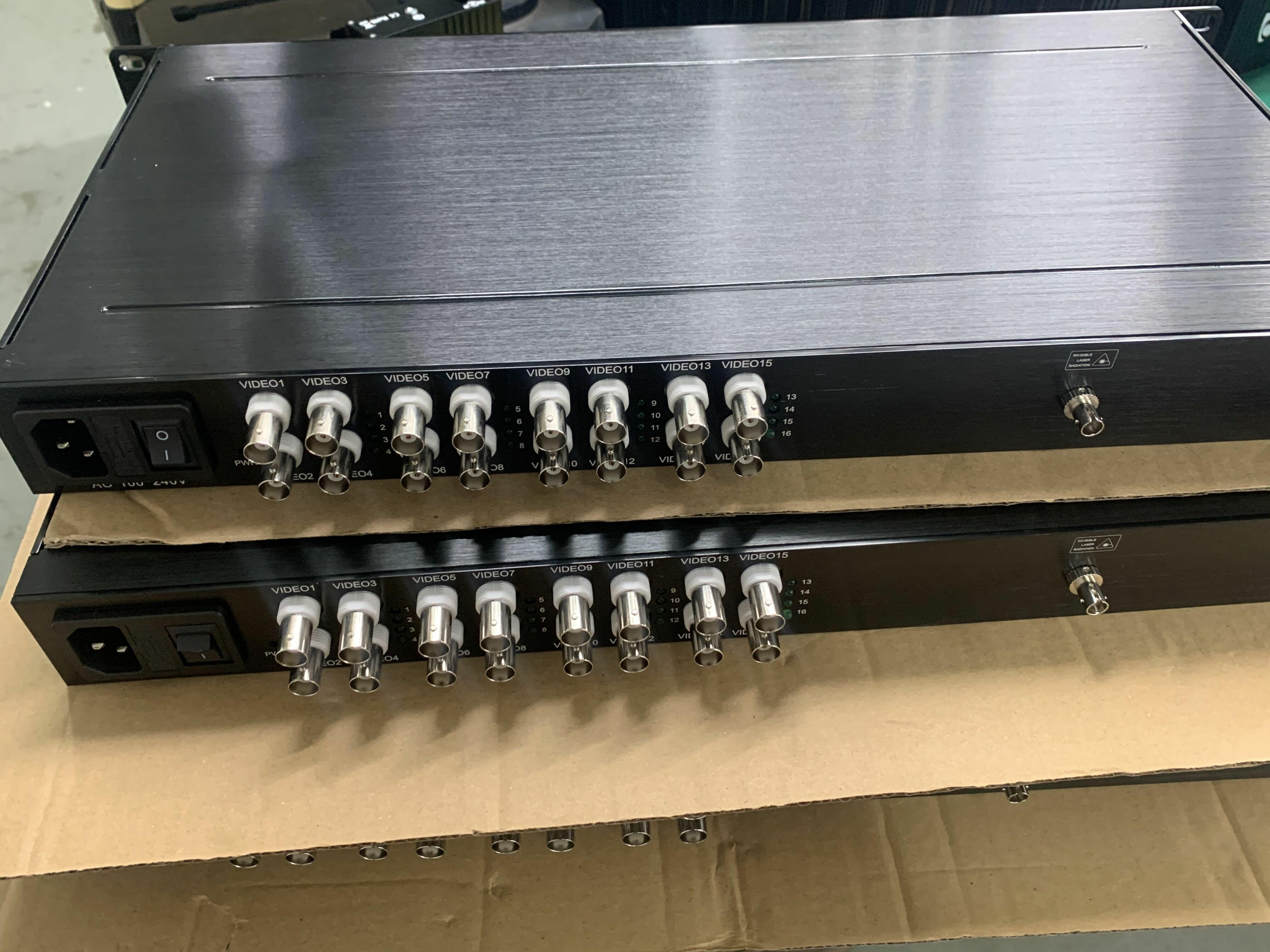 16 Por AHD CVI TVI Видео Медиа Конвертер 1080p 4K AC 220V ST Порт 1U Rack