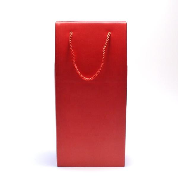 Corrugated Paper Wine Gift Box Packaging , Luxury Wine Packaging With Handle