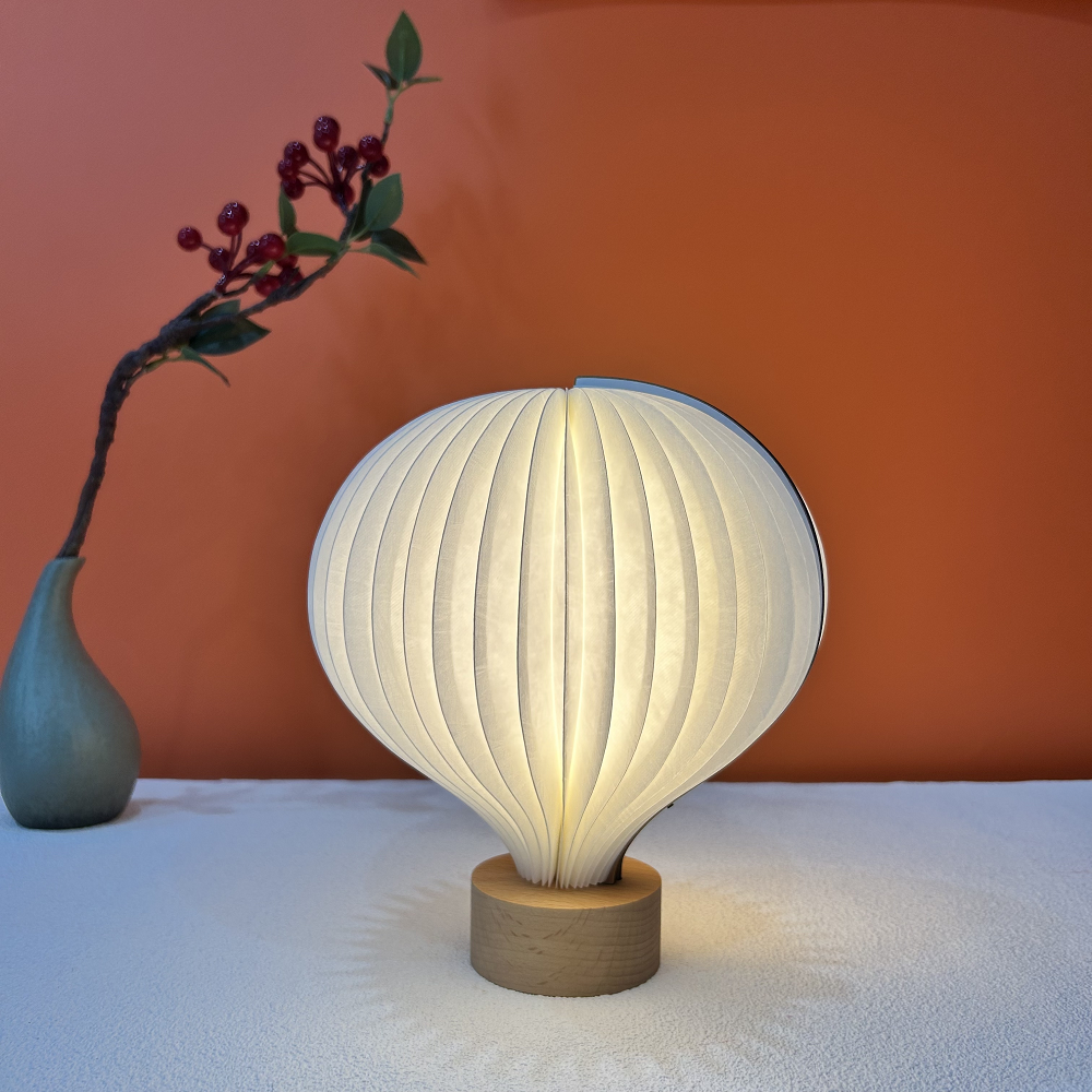 RGB LED Rechargeable Cordless Hot Air Balloon Paper Lamp Origami Desk Night Light
