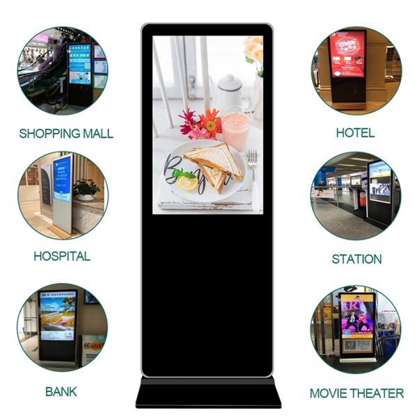 Network Floor Standing Digital Signage Lcd Advertising Player VGA AV HDMI Interface