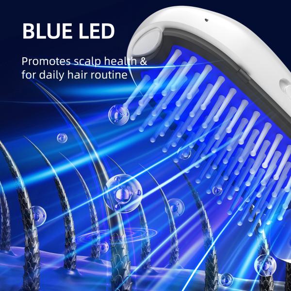 450mAh Battery IONIC Hair Brush Vibration Blue Light Hair Brush