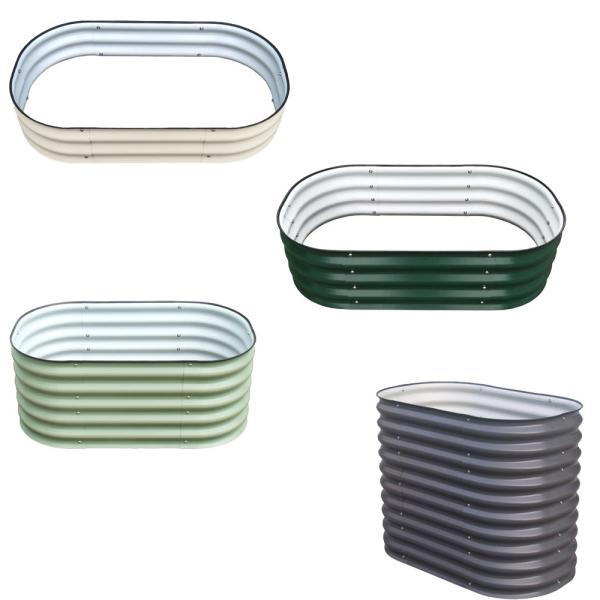 Kit de lit de jardin ovale galvanisé pour jardinage avec planteur 3.4 × 2 × 0.66 Ft