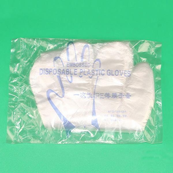 1.2g Transparent Disposable Poly Gloves Dust Proof  Anti Slip 100pcs / Bag
