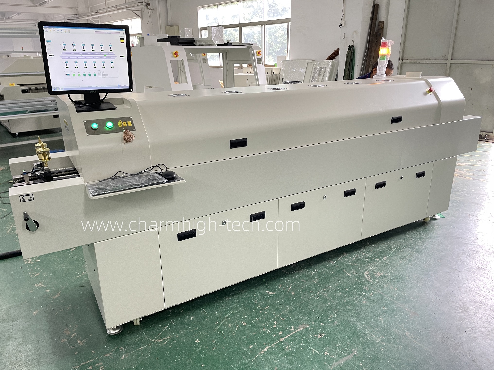 CHM-PC6635 Железная дорога + управление ПК Бессвинцовая печь для повторного потока 2200 * 350 мм 6 температурных зон