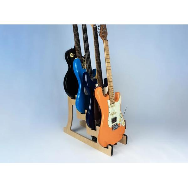 Non-Folding Rack 4 Guitar Stand Holder Quad Decker for Burning Finish Design Guitars