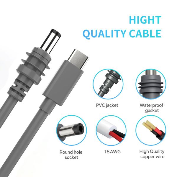 Starlink Mini Replacement Coaxial Cable 12V DC Barrel Jack Thick Wire Stable Power Supply for Outdoor Camping Activities