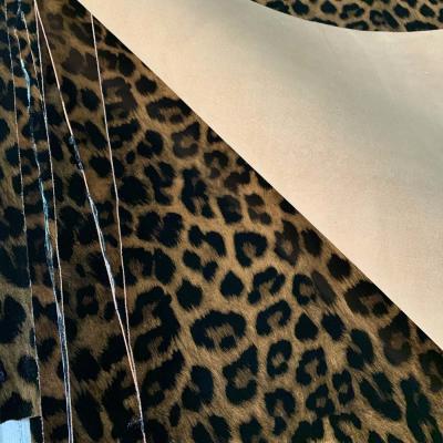 ODM Shoes Decoration Accessories , Microfiber Tiger Woven Leather Fabric