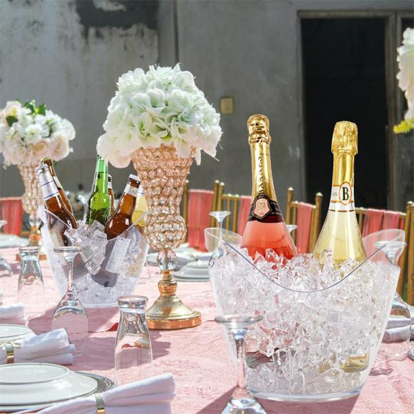 Modern Party Occasion LED Ice Bucket with RGB Colorful Lights and Clear Plastic Holder