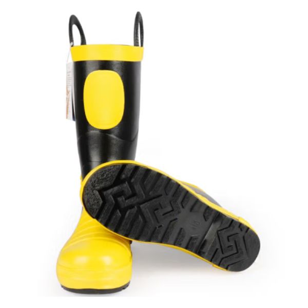 Flame Resistant Firefighter Rubber Boots Steel Toe Anti Slip Insulated Fire Rescue Shoes