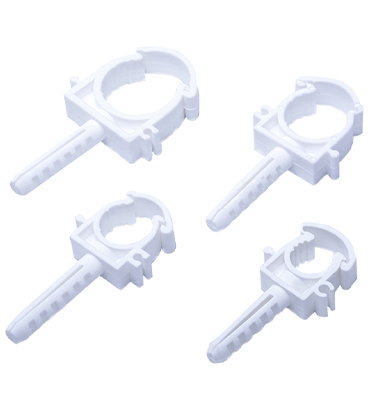 Reusable PE Pipe Clip Plastic Hose Clamps White Electrical Accessories CE ROHS