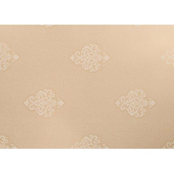 Brown Damask Embossed European Style Wallpaper Moisture Proof With Natural Plant Fibers