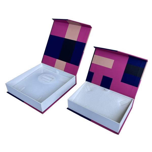 Geometric Pattern Magnetic Closure Jewelry Box Small Cardboard Ring Boxes For Girls