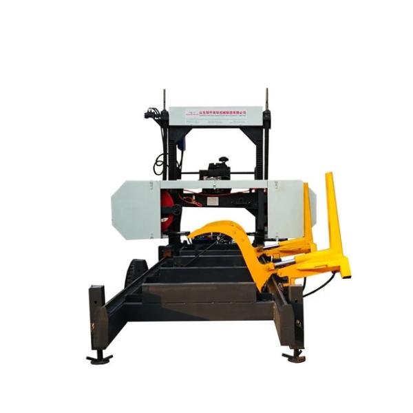 Sawing 700-1300mm diameter electromotor and diesel engine hydraulic automatic horizontal band sawmill