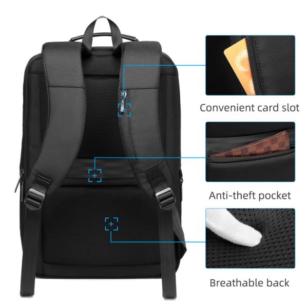 FCS Business Laptop Backpack USB Charging Men'S Travel Business Casual Backpack