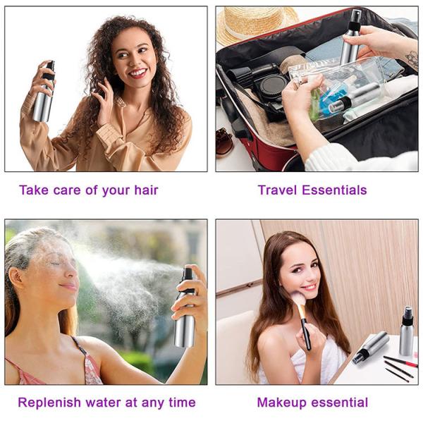 Серебряная алюминиевая бутылка 100ml 200ml 300ml 400ml 500ml брызг насоса