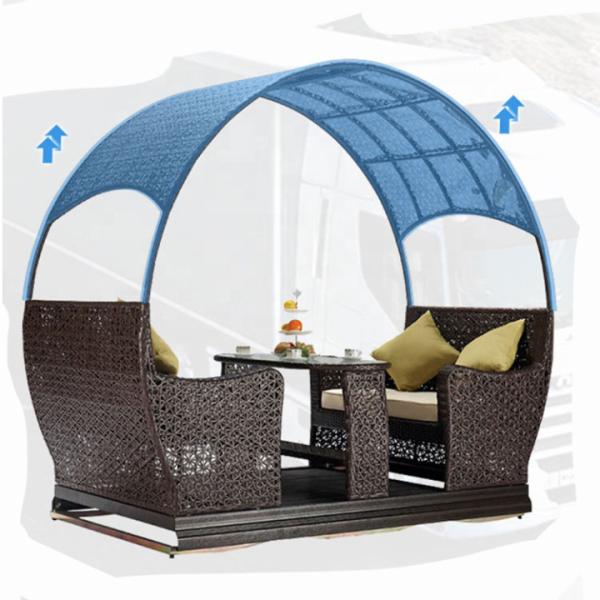 Чёрный виккер открытый стул Металлический ротанный качающийся стул Внешний