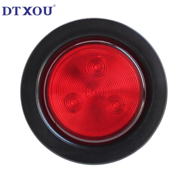 DC 12V 24V 2.5 inch Round LED Trailer Tail Lights for Replace/Repair PC Ring