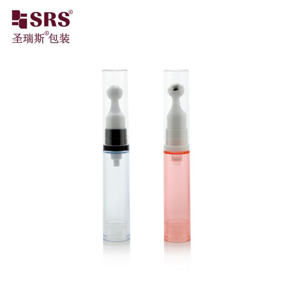 Green Colored Roller Bottle With Airless Pump Applicator 10ml 12ml 15ml Eye Care Packaging Manufacture
