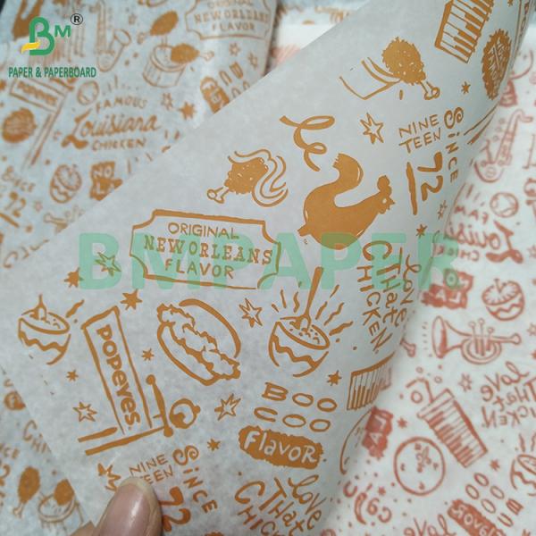 30gsm 35gsm White Uncoatd Wax Based Paper For Wrapping Fried Foods