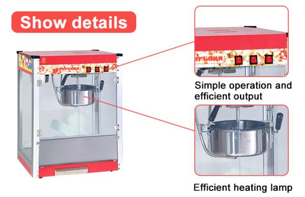 220V-240V Máquina de pipoca 1.5KW Cozinha de massas elétrica comercial com operação fácil