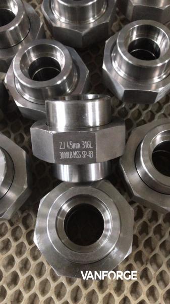 ASME 3000 LBS MSS SP-83 SS Socket Weld Union High Precision Bright Surface