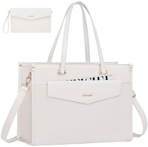 LOVEVOOK Laptop Bag for Women, 15.6 inch Laptop Tote Bag 2-in-1 Professional Work Bag Business Briefcase with Clutch