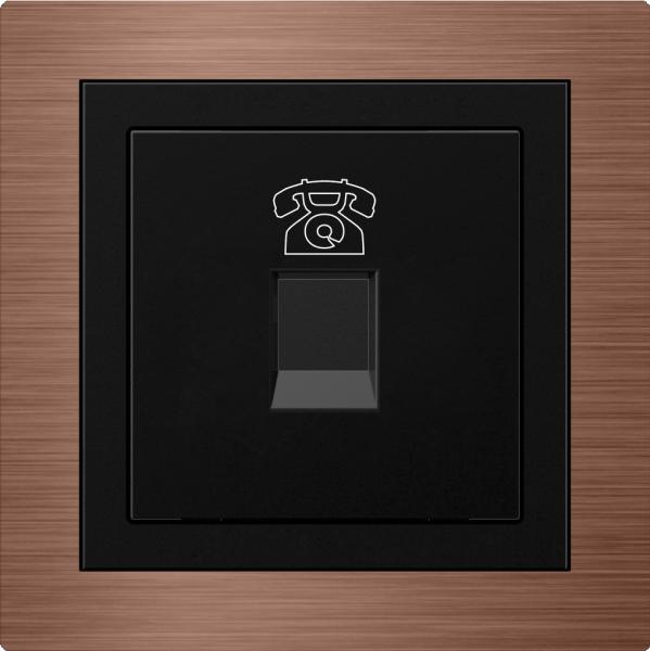 UK Standard Telephone Socket Rj11  Aluminum Frame For Home / Villa