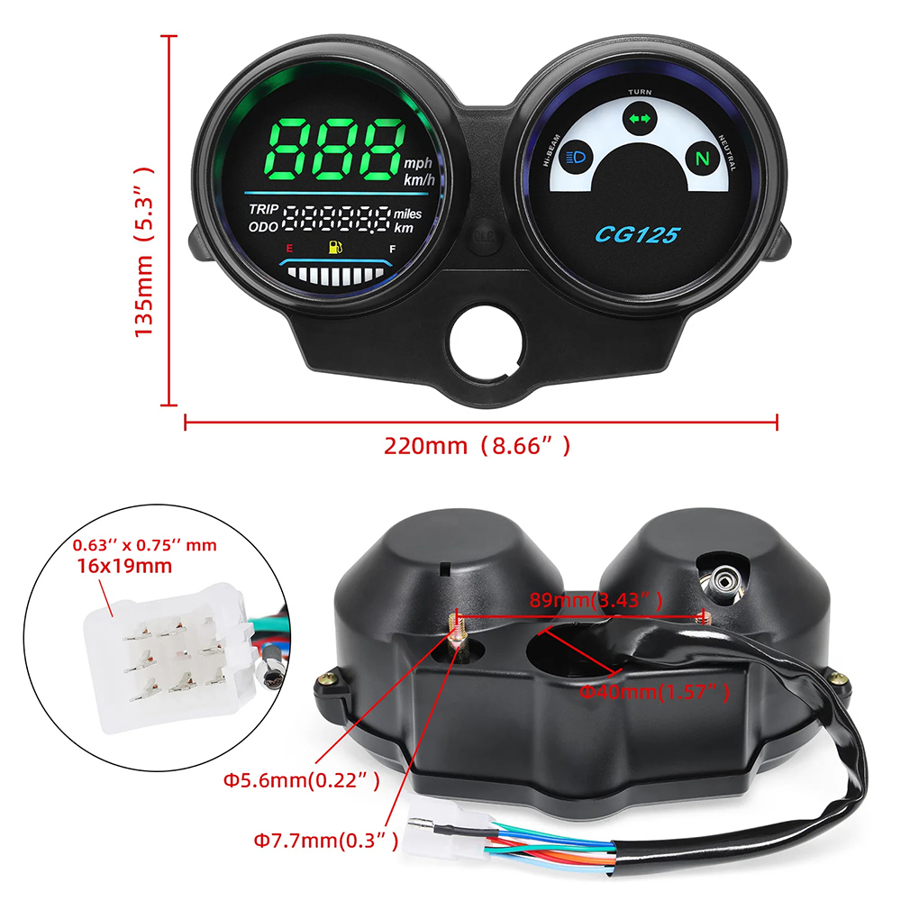 Classic CG125 Motorcycle Instrument Cluster Bajaj Motorcycle Universal Instrument Cluster Aftermarket Parts