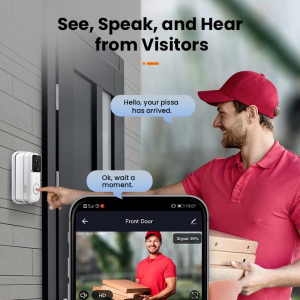 Перезаряжаемые домашний умный беспроводной видео- дверной звонок внутренной связи Tuya Wifi дверного звонока