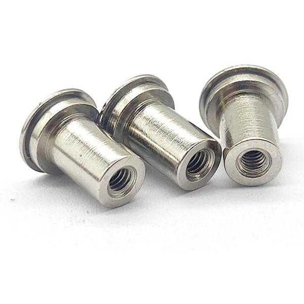 High Precision Hollow CNC Turning Parts Flat Head Rivet Nut Anodized Surface