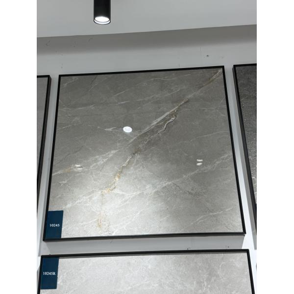 Carreau de porcelaine émaillée polie pour sol intérieur 1mx1m, gris, durable, pour hôtel