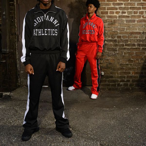 Custom Black Screen Printing Half Zip Polo Long Sleeve Streetwear Tracksuit and Hoodie Sweatpants Set