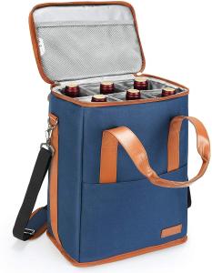Xl Insulated Cooler Bag Pouch For Groceries Wine 6 Bottles 8.6X7.1X12.5"